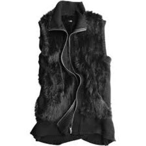 Calypso St. Barth Dullahan Black Rabbit Fur Vest - Size M